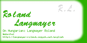 roland langmayer business card